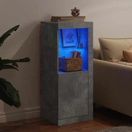 Skænk med LED-lys 41×37×100 cm - betongrå