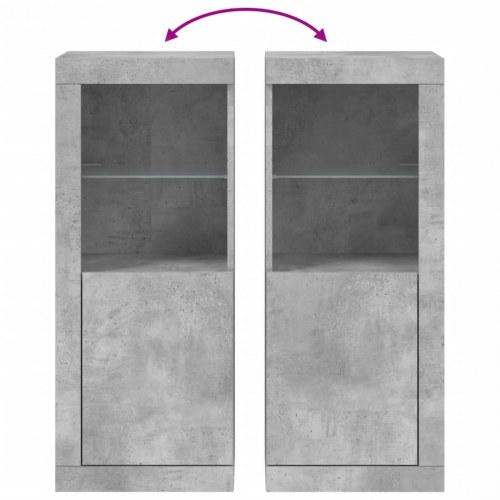 Skænk med LED-lys 41×37×100 cm - betongrå