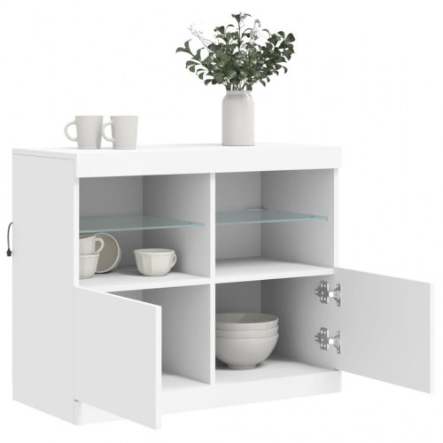 Skænk med LED-lys 81 × 37 × 67 cm - hvid