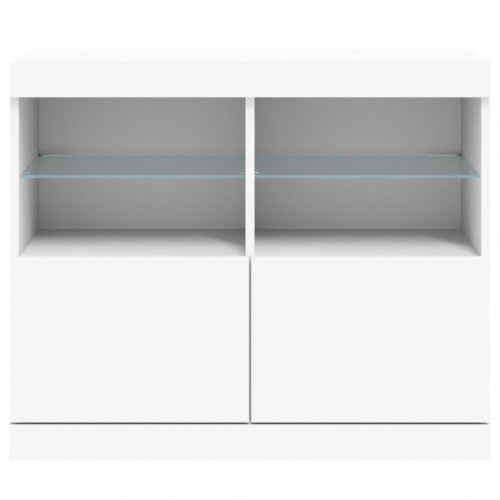 Skænk med LED-lys 81 × 37 × 67 cm - hvid