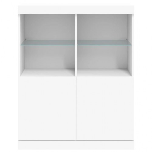 Skænk med LED-lys 81x37x100 cm hvid