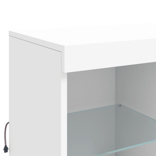 Skænk med LED-lys 81x37x100 cm hvid