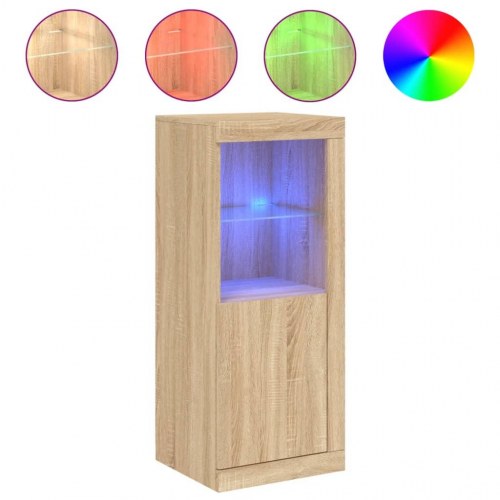 Skænk med LED-lys 41 × 37 × 100 cm - sonoma-eg