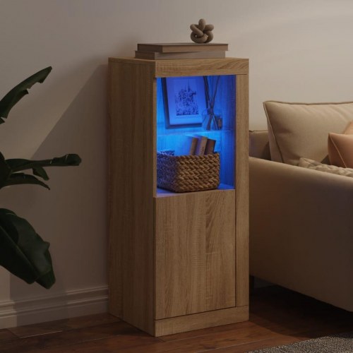 Skænk med LED-lys 41 × 37 × 100 cm - sonoma-eg