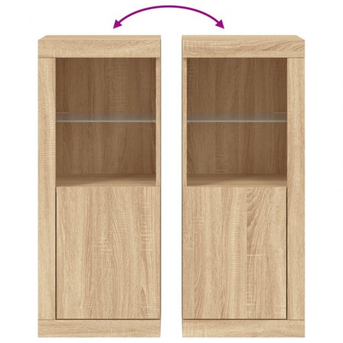 Skænk med LED-lys 41 × 37 × 100 cm - sonoma-eg