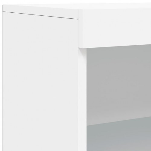 Skænk med LED-lys 60,5 × 37 × 100 cm - hvid