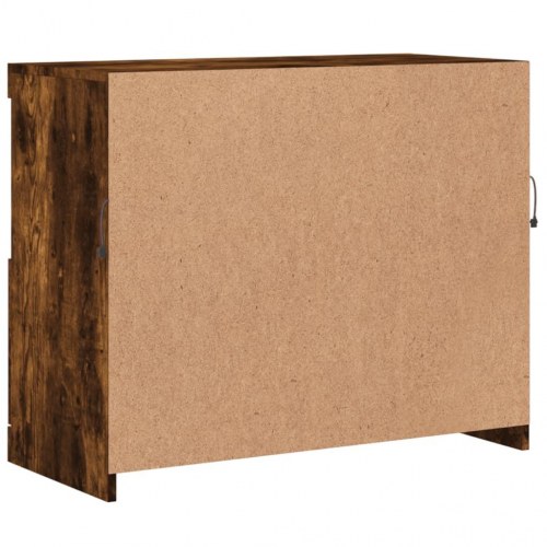 Skænk med LED-lys - 81 × 37 × 67 cm, røget egetræsfarve