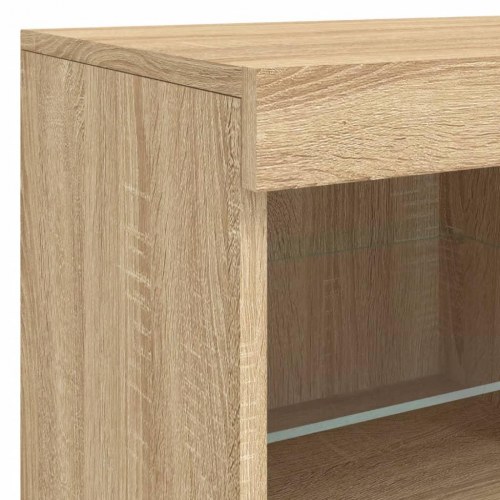 Skænk med LED-lys 81×37×67 cm - sonoma eg