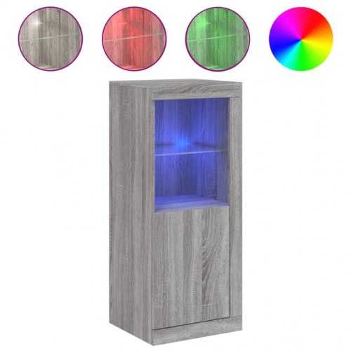 Skænk med LED-lys 41×37×100 cm - grå sonoma-eg