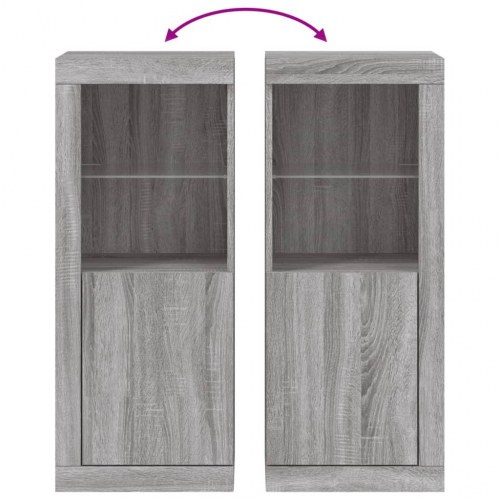 Skænk med LED-lys 41×37×100 cm - grå sonoma-eg
