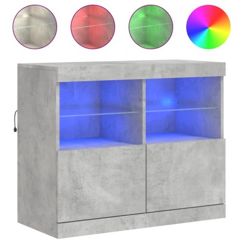 Skænk med LED-lys 81 × 37 × 67 cm - betongrå