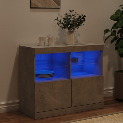 Skænk med LED-lys 81 × 37 × 67 cm - betongrå