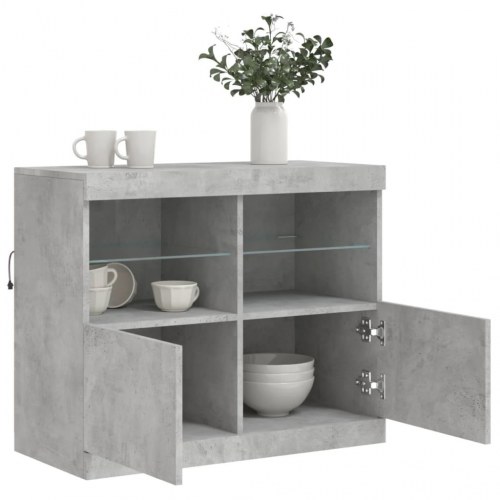 Skænk med LED-lys 81 × 37 × 67 cm - betongrå