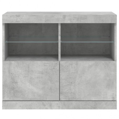 Skænk med LED-lys 81 × 37 × 67 cm - betongrå