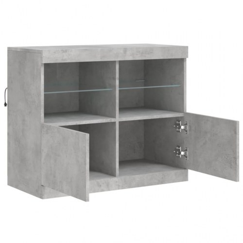 Skænk med LED-lys 81 × 37 × 67 cm - betongrå