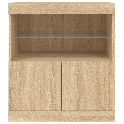 Skænk med LED-lys - 60 × 37 × 67 cm, sonoma-eg