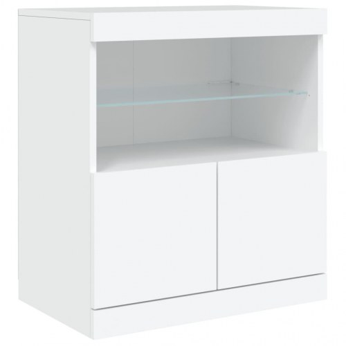 Skænk med LED-lys 60 × 37 × 67 cm - hvid