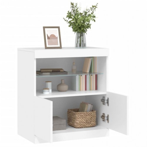 Skænk med LED-lys 60 × 37 × 67 cm - hvid