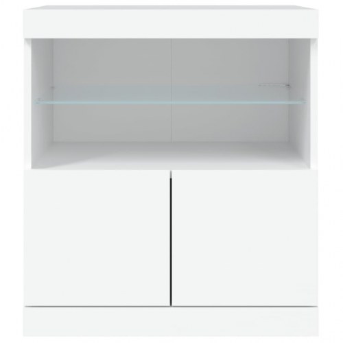 Skænk med LED-lys 60 × 37 × 67 cm - hvid