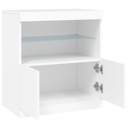 Skænk med LED-lys 60 × 37 × 67 cm - hvid