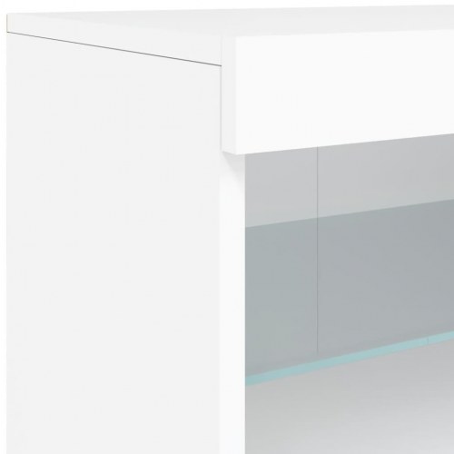 Skænk med LED-lys 60 × 37 × 67 cm - hvid