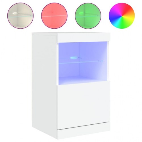 Skænk med LED-lys 41×37×67 cm - hvid