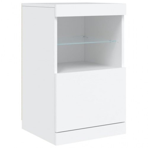 Skænk med LED-lys 41×37×67 cm - hvid