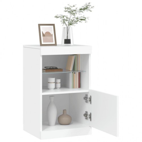 Skænk med LED-lys 41×37×67 cm - hvid