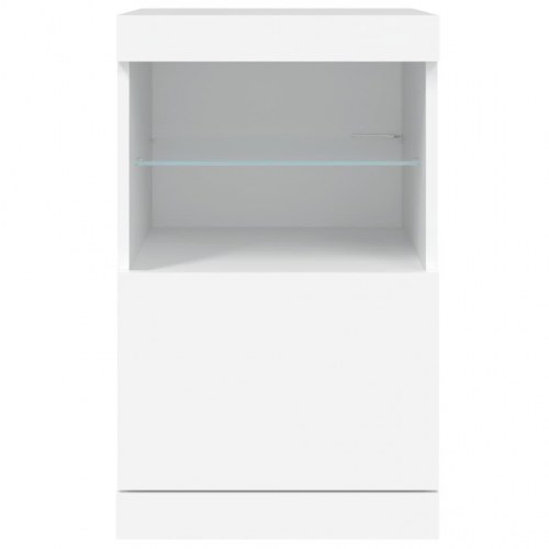 Skænk med LED-lys 41×37×67 cm - hvid
