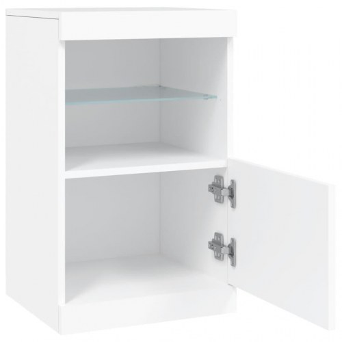 Skænk med LED-lys 41×37×67 cm - hvid