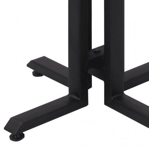 Rundt sofabord Ø55 x 40 cm i massivt genbrugsteak - sort stel