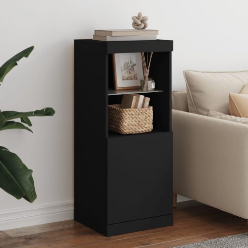 Skænk med LED-lys 41 × 37 × 100 cm - sort