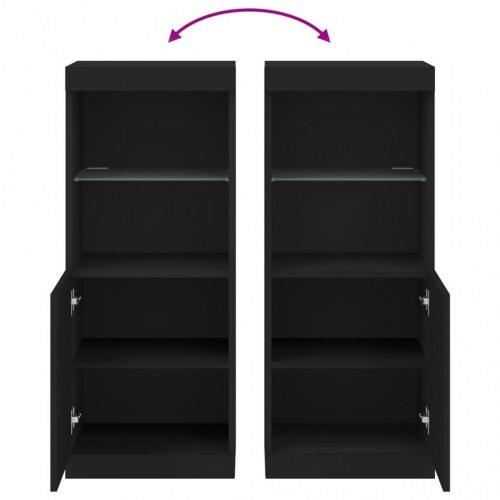 Skænk med LED-lys 41 × 37 × 100 cm - sort