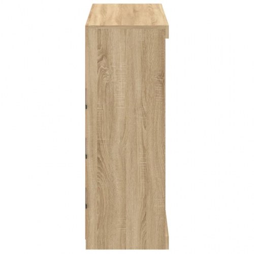 Skænk med LED-lys - 81×37×100 cm, sonoma-eg