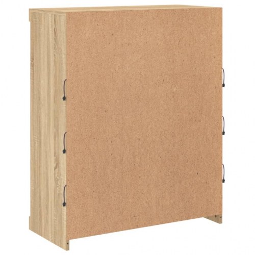 Skænk med LED-lys - 81×37×100 cm, sonoma-eg
