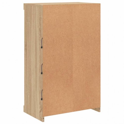 Skænk med LED-lys - 60,5×37×100 cm i sonoma-eg