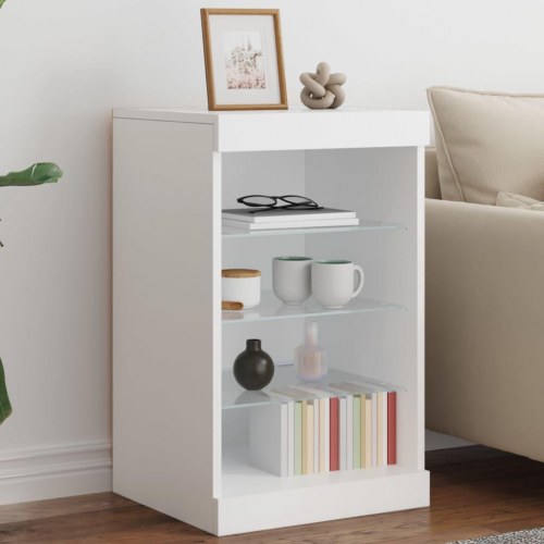 Skænk med LED-lys 41 × 37 × 67 cm - hvid opbevaringsskab