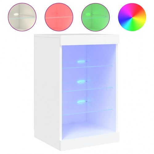 Skænk med LED-lys 41 × 37 × 67 cm - hvid opbevaringsskab
