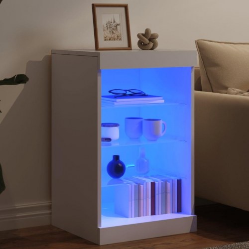 Skænk med LED-lys 41 × 37 × 67 cm - hvid opbevaringsskab