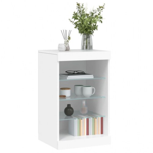 Skænk med LED-lys 41 × 37 × 67 cm - hvid opbevaringsskab