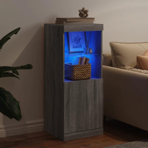 Skænk med LED-lys 41×37×100 cm - grå sonoma-eg