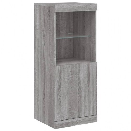 Skænk med LED-lys 41×37×100 cm - grå sonoma-eg
