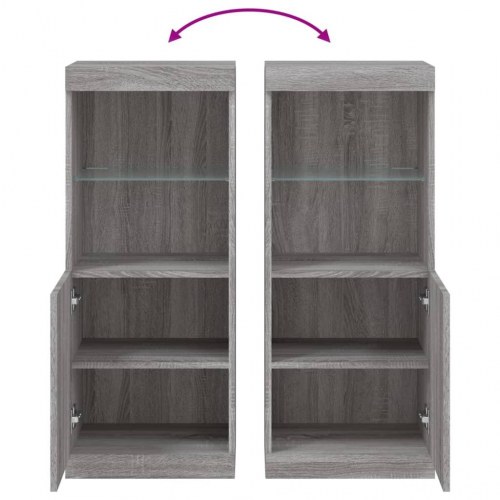 Skænk med LED-lys 41×37×100 cm - grå sonoma-eg