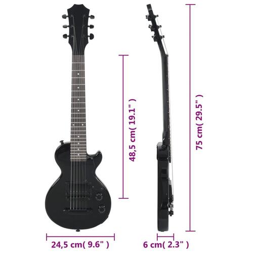 Elektrisk guitar til børn med taske 3/4 30" sort