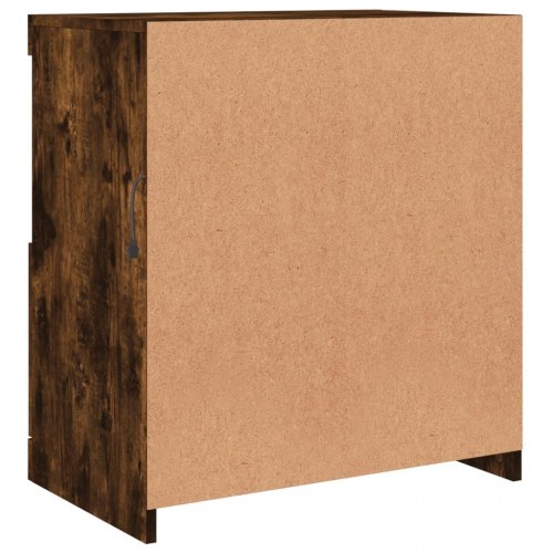 Skænk med LED-lys - røget egetræsfarve, 60×37×67 cm