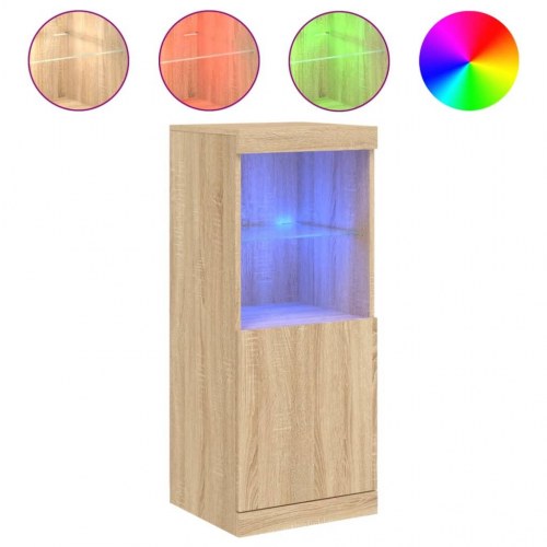 Skænk med LED-lys 41×37×100 cm - sonoma-eg