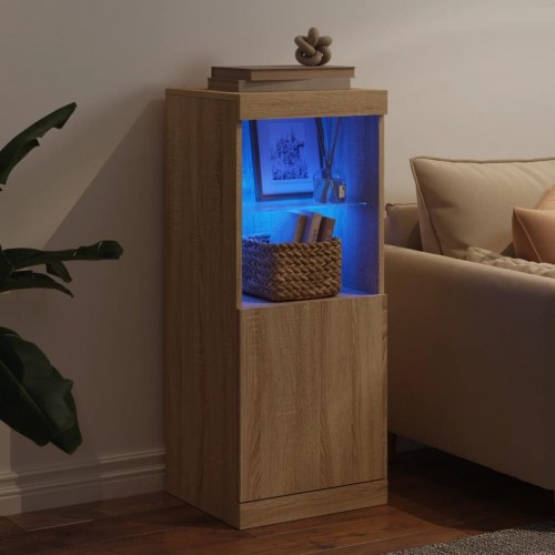 Skænk med LED-lys 41×37×100 cm - sonoma-eg