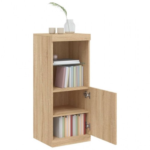 Skænk med LED-lys 41×37×100 cm - sonoma-eg
