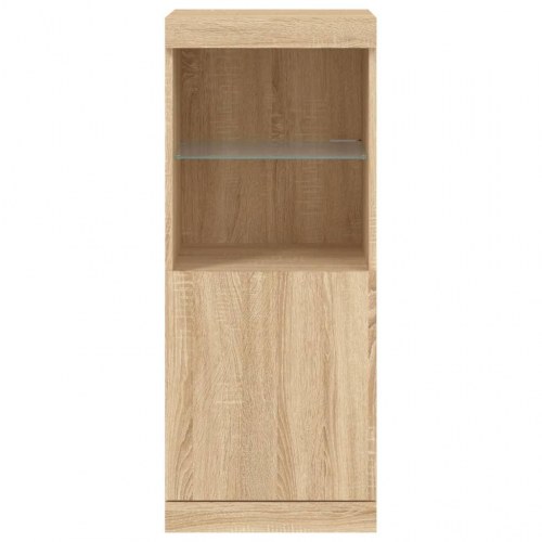 Skænk med LED-lys 41×37×100 cm - sonoma-eg