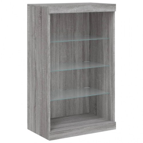Skænk med LED-lys 60,5×37×100 cm - grå sonoma-eg